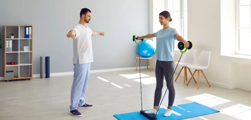 Individual performing bird-dog exercise to enhance core stability in a well-lit environment